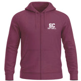 Softball Adult Zip Hoodie